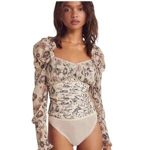 Free People Bridgerton Brunch Date Romantic Bodysuit